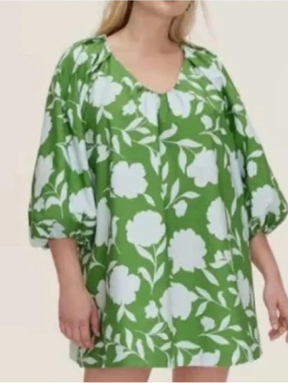 Kate Spade X Green and White Floral Tunic Dress